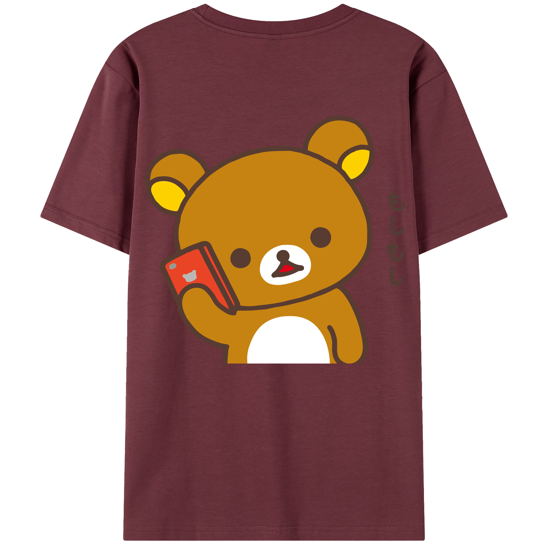 （画像用） リラックマ リラックマ キイロイトリ Rilakkuma Korilakkuma Kiiroitori 綿100％半袖Tシャツ（背面プリント）